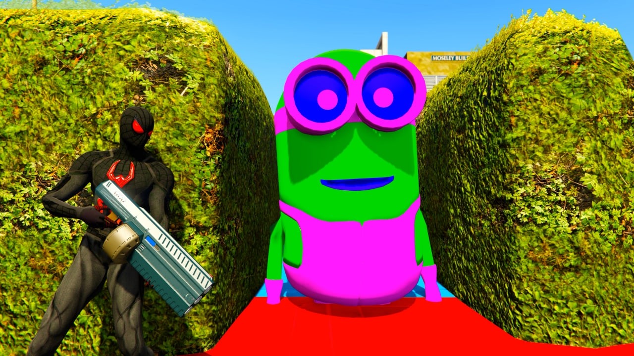 GTA 5 Funny Ragdoll Spiderman vs Blue Minion and Red Tung Tung Sahur Epic Eps #9