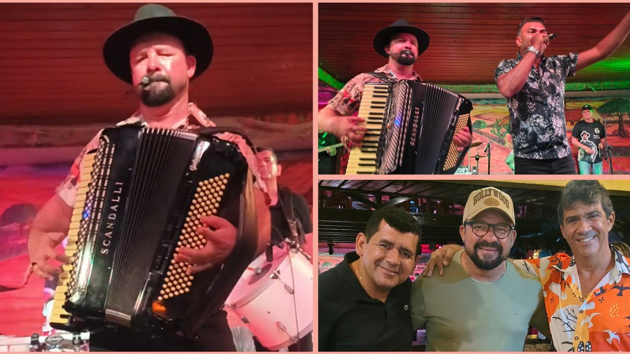 Galeguinho de Gravatá puxando o fole no palco da Sala de Reboco. E tome forró…🤠