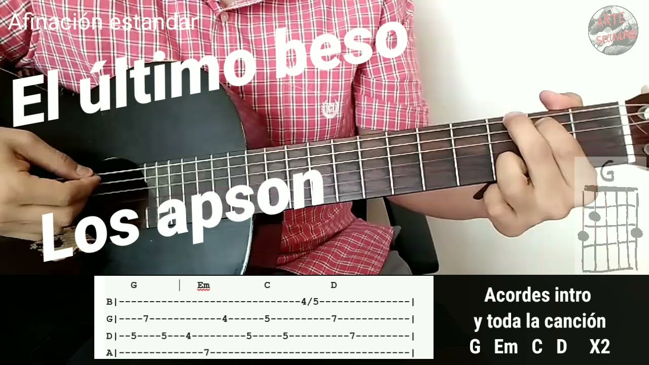 El ultimo beso Los Apson cover (como tocar) guitarra acordes y letra