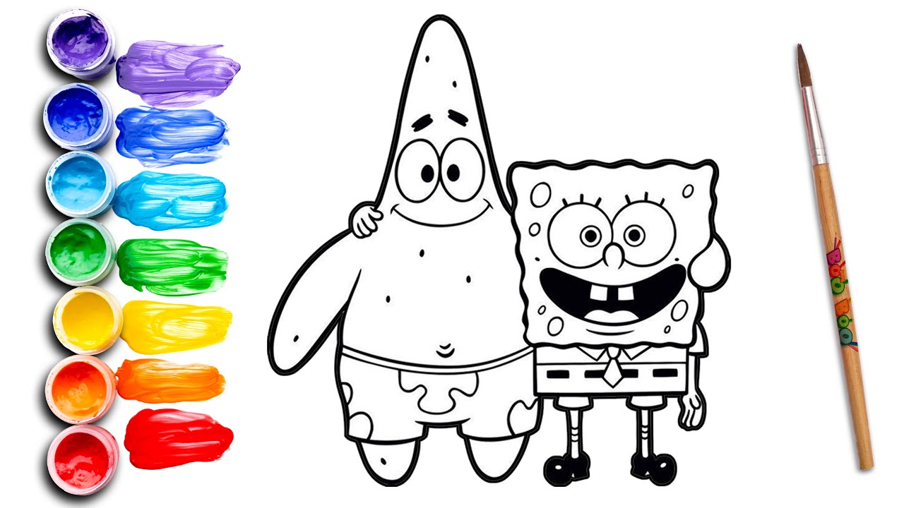 Let’s Draw SpongeBob & Patrick! 🧽🎨 Fun Coloring & Glitter Magic for Kids!