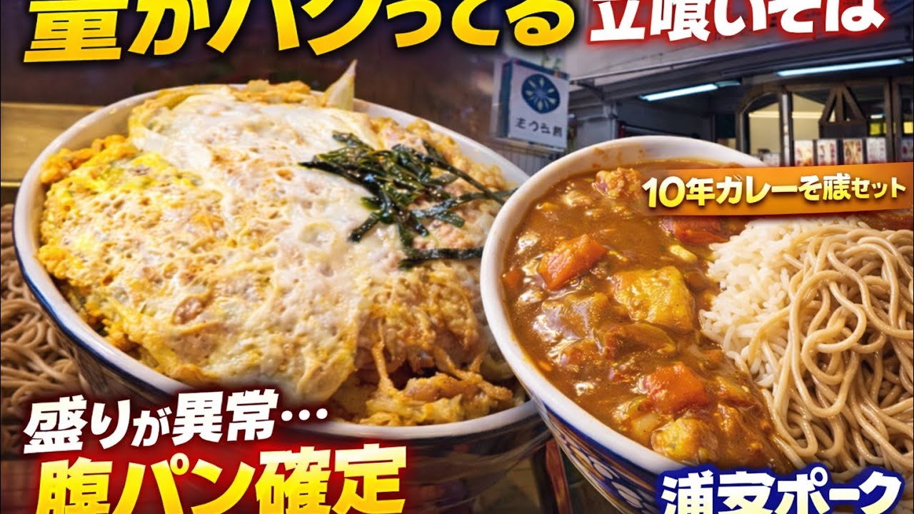 【量が凄い】立喰いそばでカツ丼そばセット頼んだら腹パン確定だった