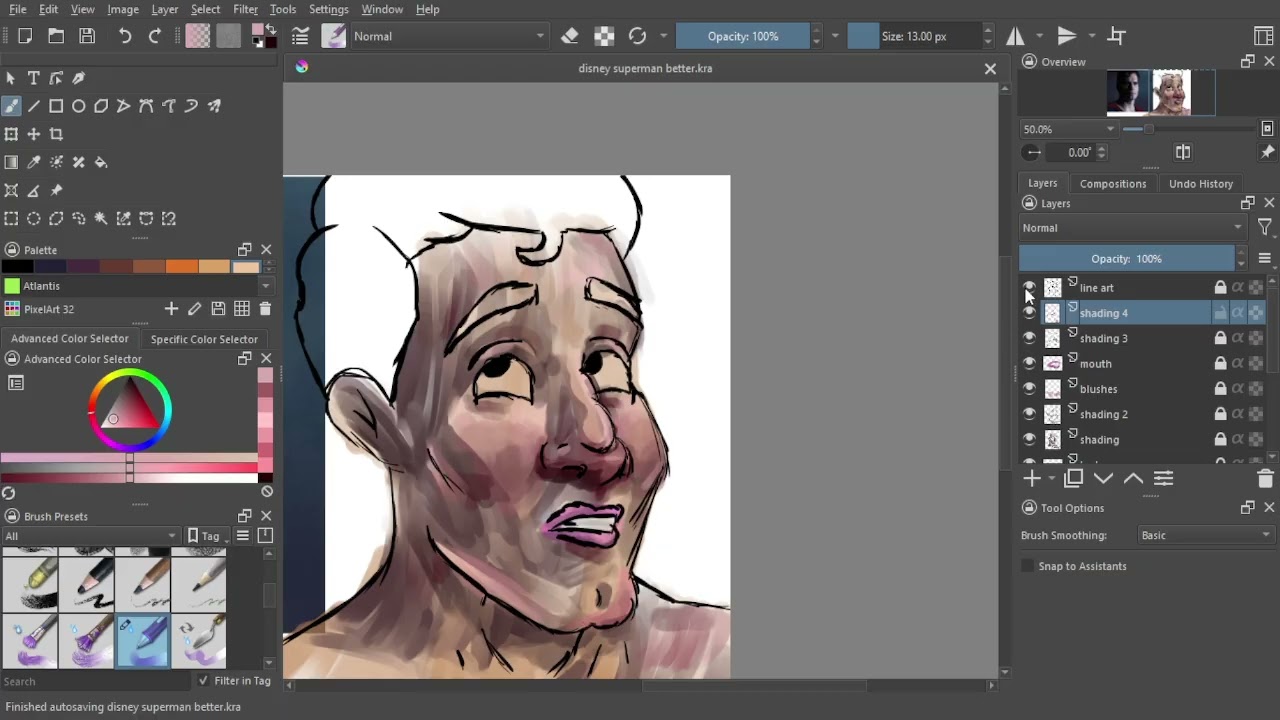 how to draw this superman digital painting part  4