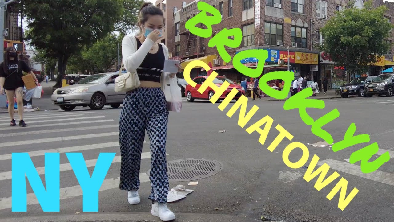 WALKING NEW YORK, Brooklyn ChinaTown 8th Ave NY Street Food 4K