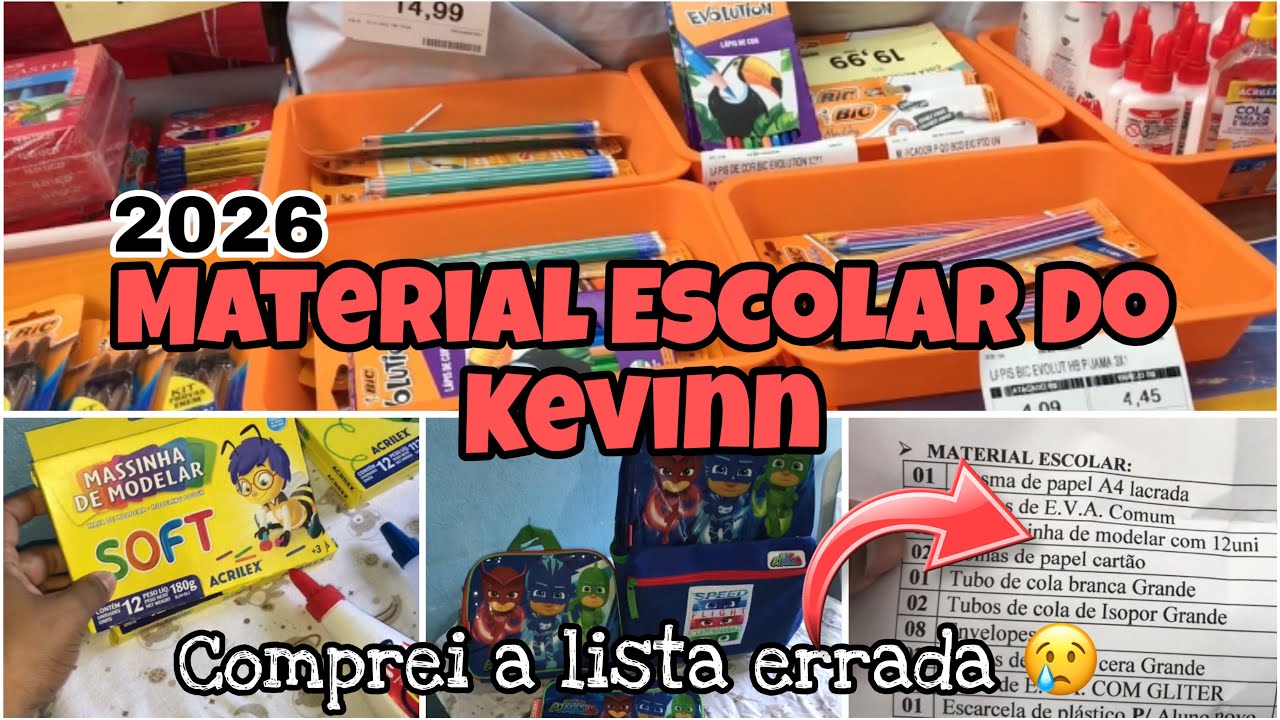 MATERIAL ESCOLAR 2026 🥰 TUDO QUE COMPREI PRA O INÍCIO DAS AULAS DE KEVINN ❤️ SUELEN OLIVEIRA 