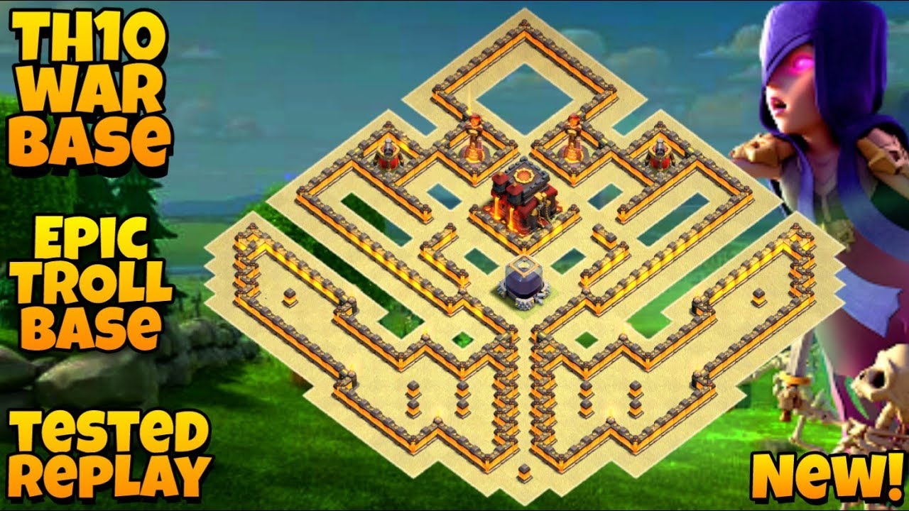 CLASH OF CLANS | TH10 WAR BASE | ANTI 3 STARS | ANTI ALL TROOP | REPLAY PROOF | DARK FARMING BASE !!