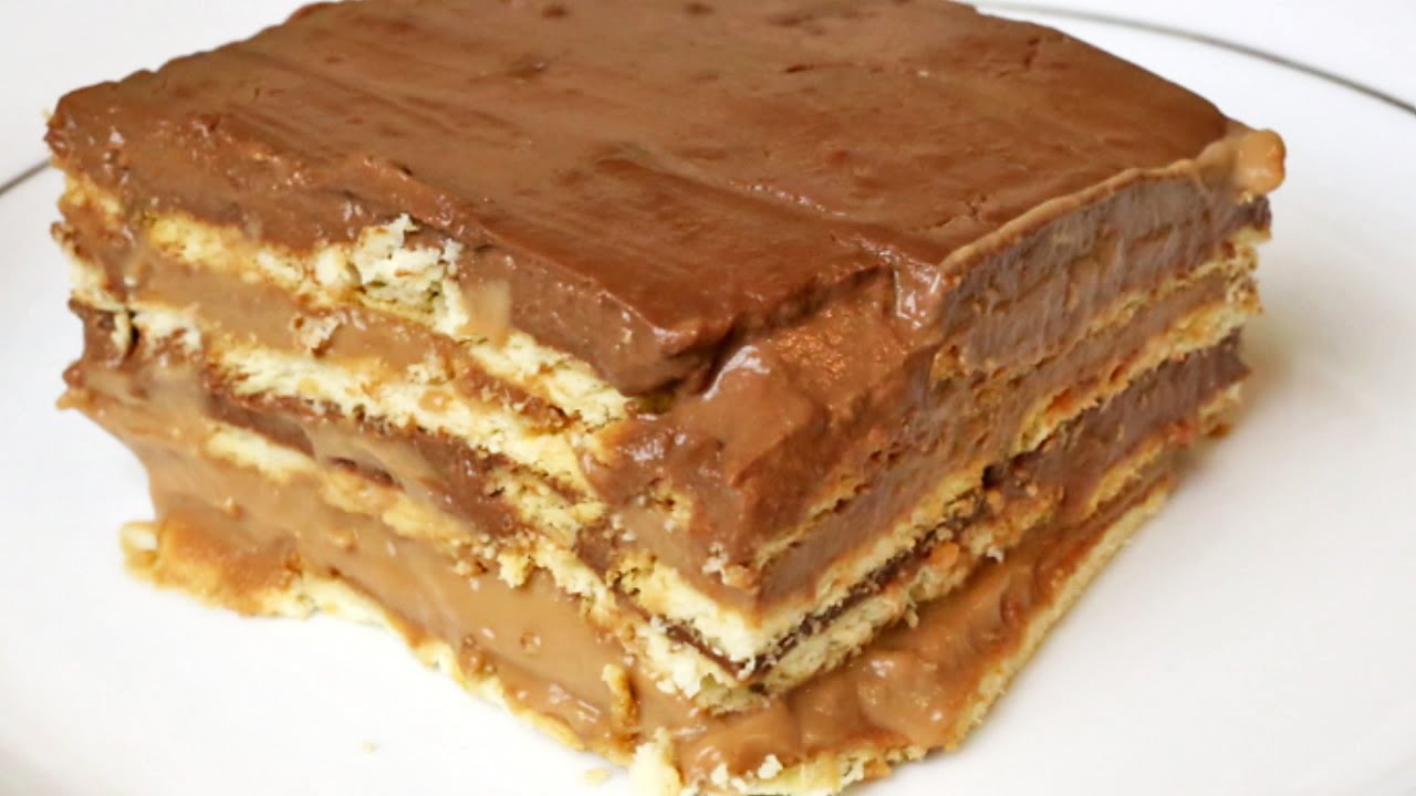 Tarta de chocolate y galletas casera