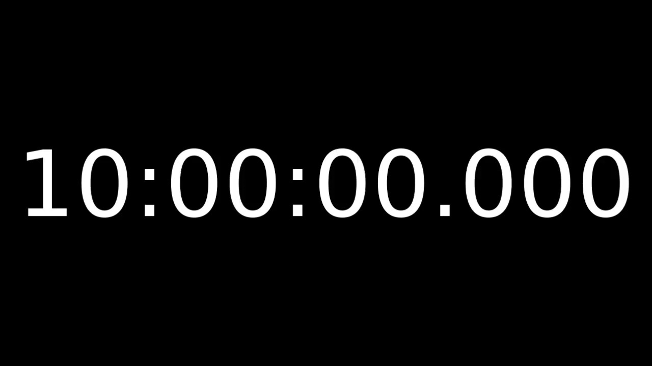 10 Hour Countdown Timer with Milliseconds