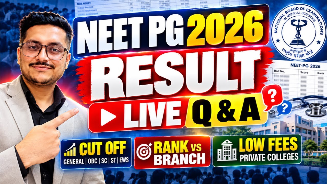 NEET PG 2026 RESULT 🔥LIVE QUESTION AND ANSWER | CUT OFF | BRANCH VS RANK | LOW FEES COLLEGES |