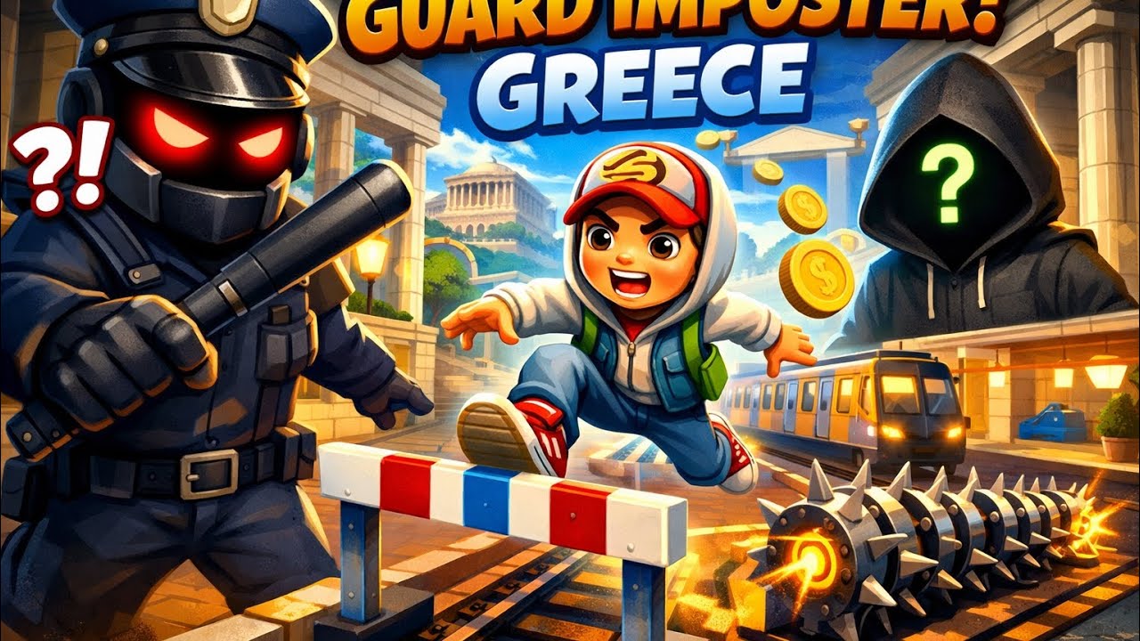 Subway surfers Hollywood x Greece mystery hurdles running with imposter gaurd 