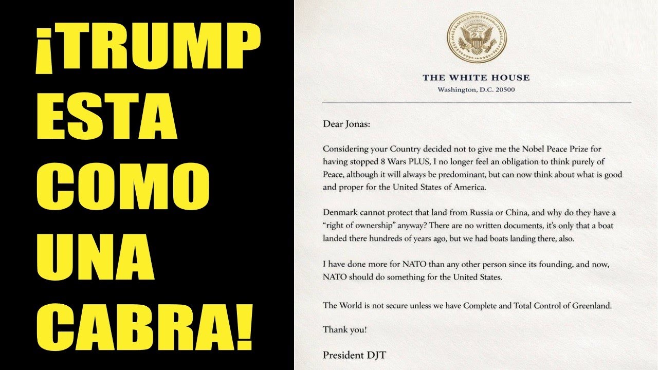 LA CARTA DE TRUMP AL PRIMER MINISTRO DE NORUEGA