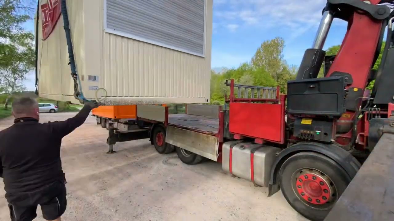 Container verladen Mit Palfinger ladekran und umfahren #ladekran