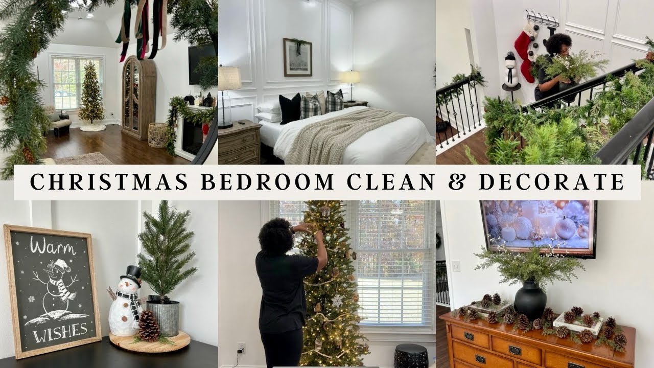 COZY CHRISTMAS BEDROOM CLEAN & DECORATE WITH ME / CHRISTMAS DECOR IDEAS #christmasdecorideas