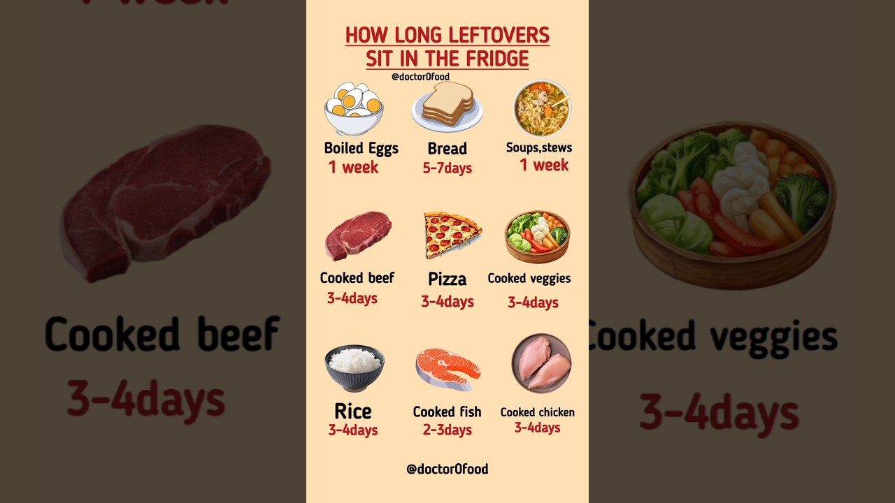 How Long Can Leftovers Stay in the Fridge? |Safe Food Storage Guide #healthylifestyle #healthyeating