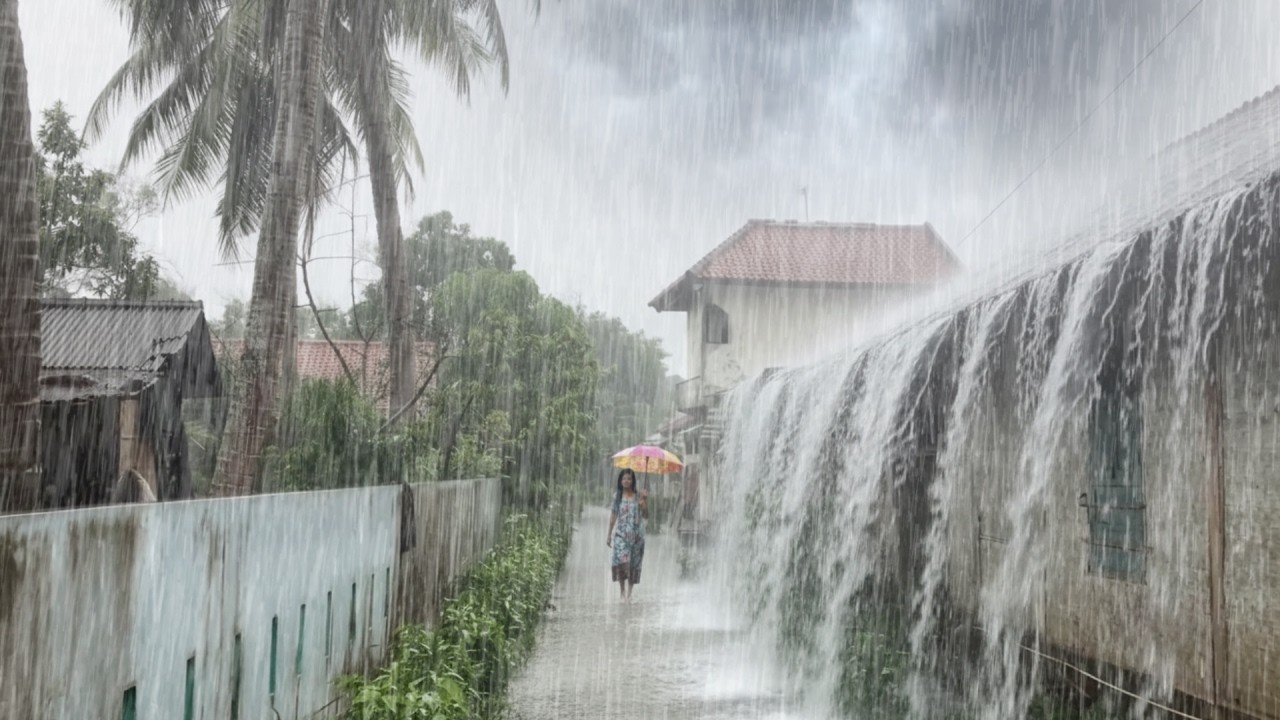 THE BIGGEST RAIN STORMS, ⛈️ Heavy rain and strong winds in Red Soil Village |Deep Sleep