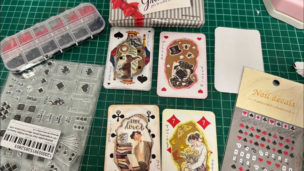 Scrapbooking : mon nouveau projet: jeu de cartes altéré 