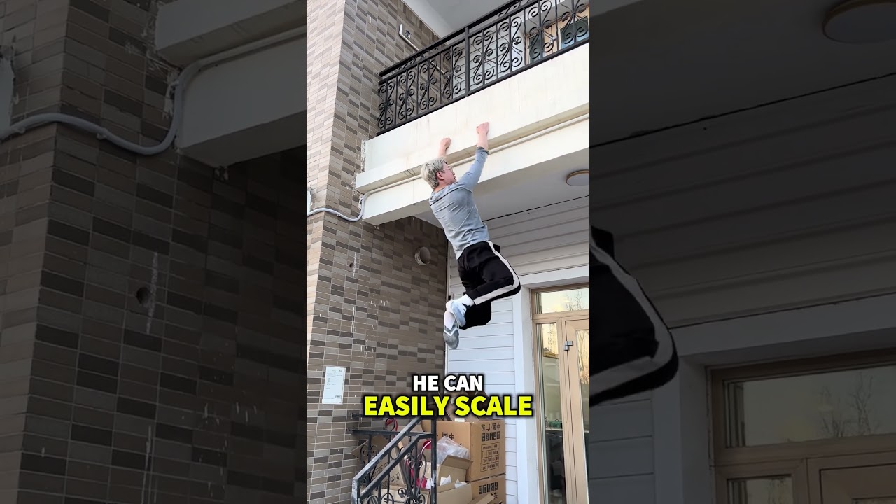 This Climber Just Scaled Up to Floor Two! 🧗&zwj;♂️ #shortsvideo