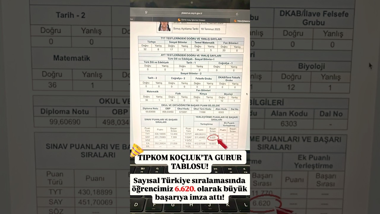#2025yks #2026yks #derece #tıpkomkocluk #ykstavsiye #yks