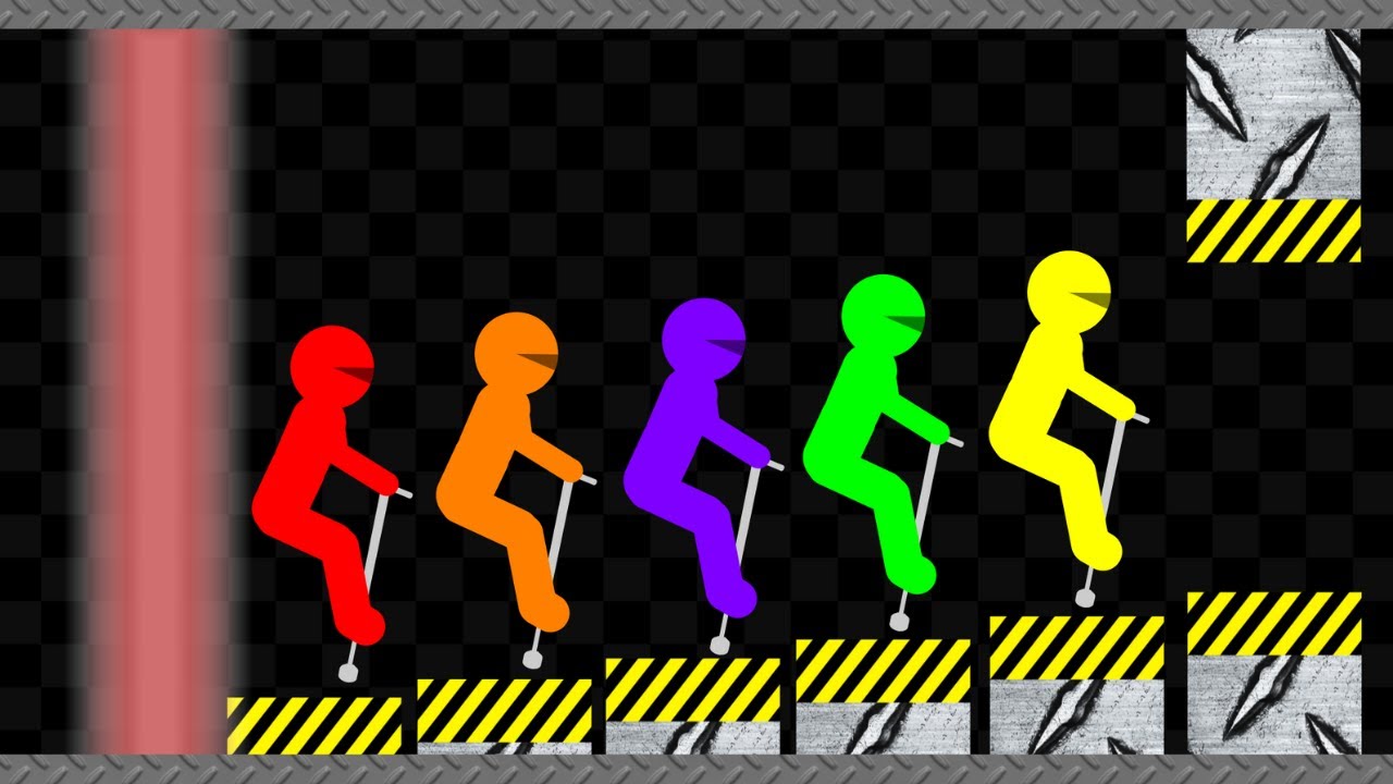 Survival Stickman Pogostick Race - Escape From Laser