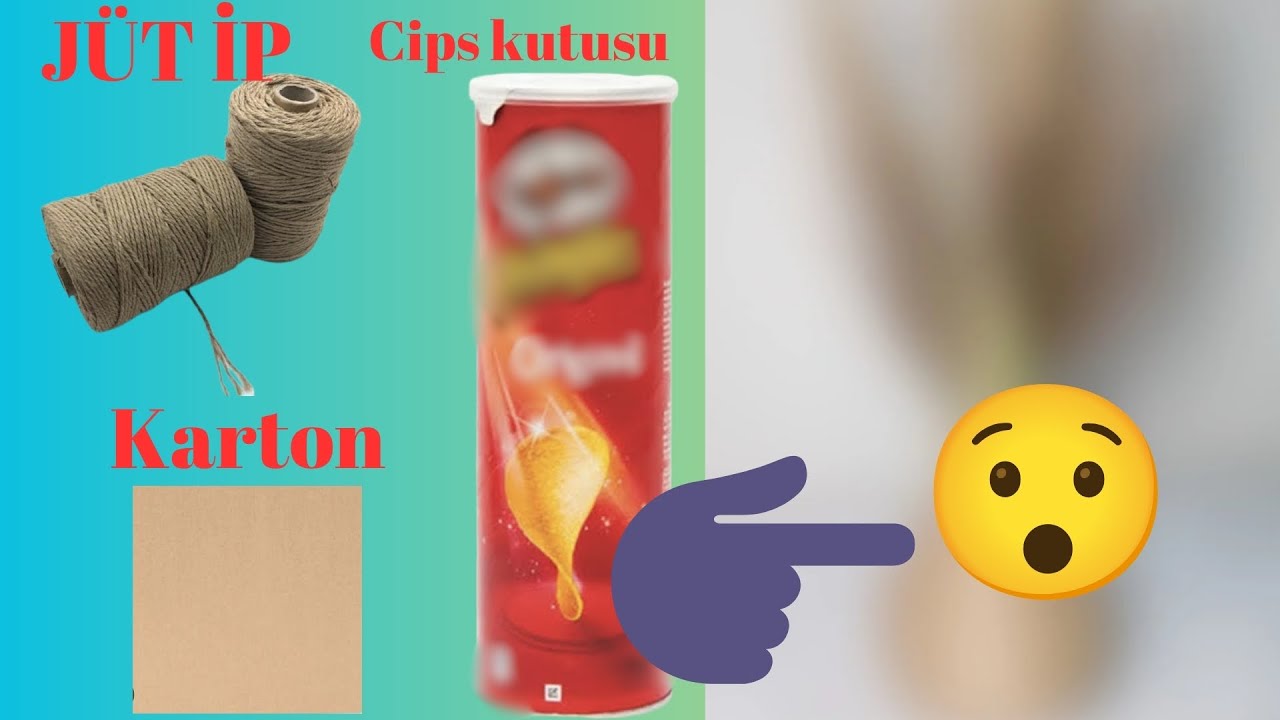 KARTON, JÜT İP VE CİPS KUTUSUNDAN DEKORATİF SÜS #diy #craft #hobby
