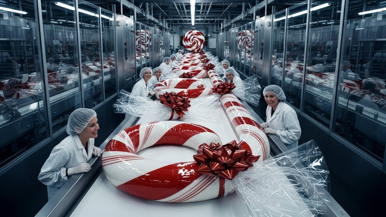 How 2,000,000 Candy Canes Are Made Daily | Satisfying Factory Process