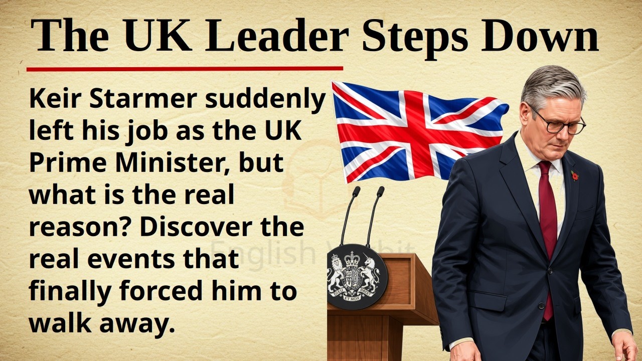 Why The UK Leader Quits || 🇬🇧❓ Learn English Through Story Level 2 || Graded Reader 🎧