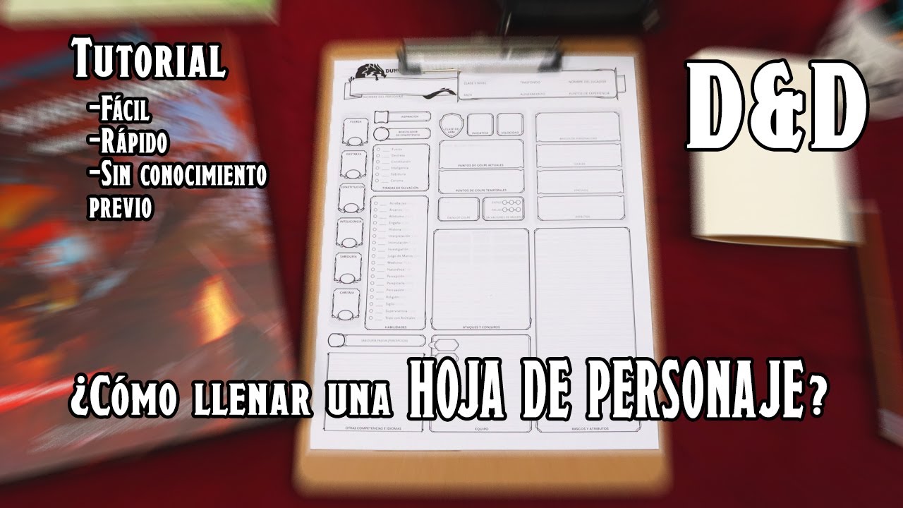 ¿Cómo llenar la Hoja de Personaje para D&D 5ta edición? | Tutorial fácil
