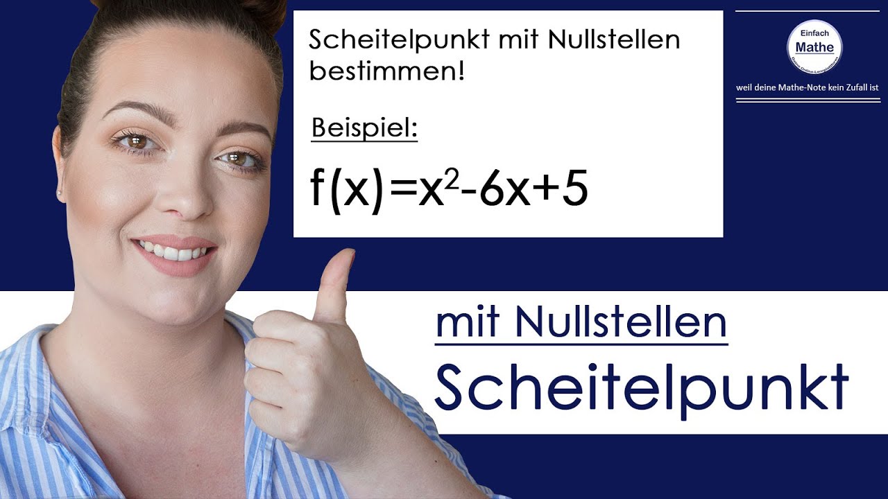 Den Scheitelpunkt einer quadratischen Funktion mithilfe von Nullstellen bestimmen by einfach mathe!