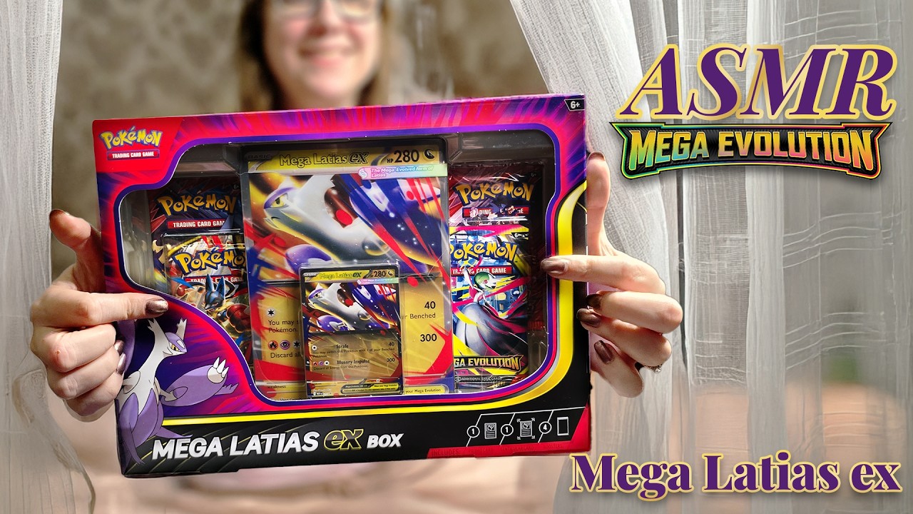 [ASMR] Mega Latias EX Box 💖 Whispered Pokémon Card Unboxing Tapping & Mouth Sounds