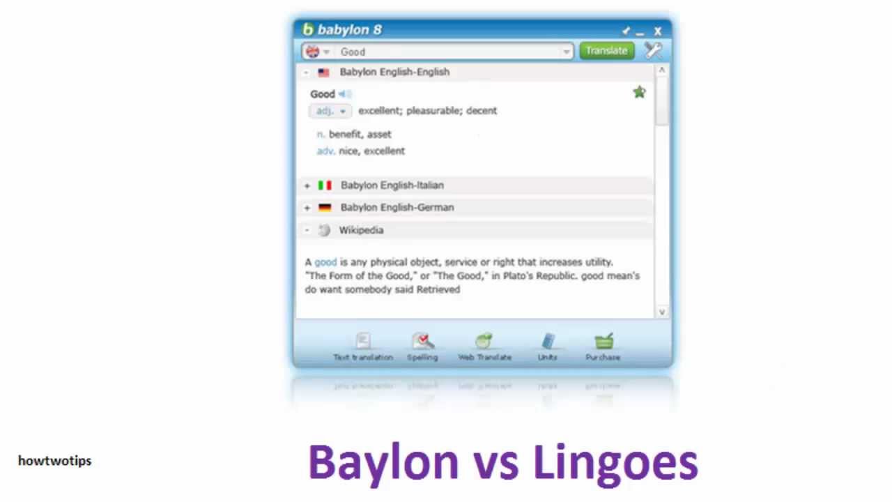 Lingoes vs Babylon, one click dictionaries