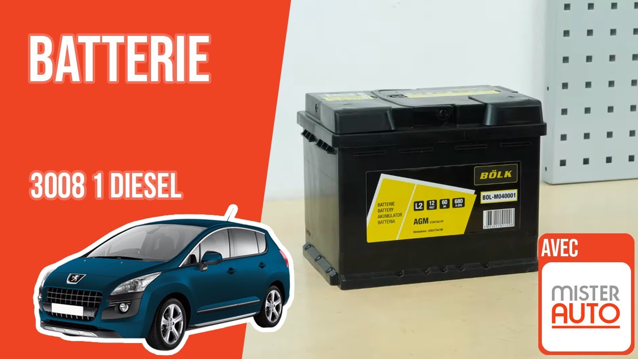 Changer la Batterie Peugeot 3008 1 1.6 HDI 🔋