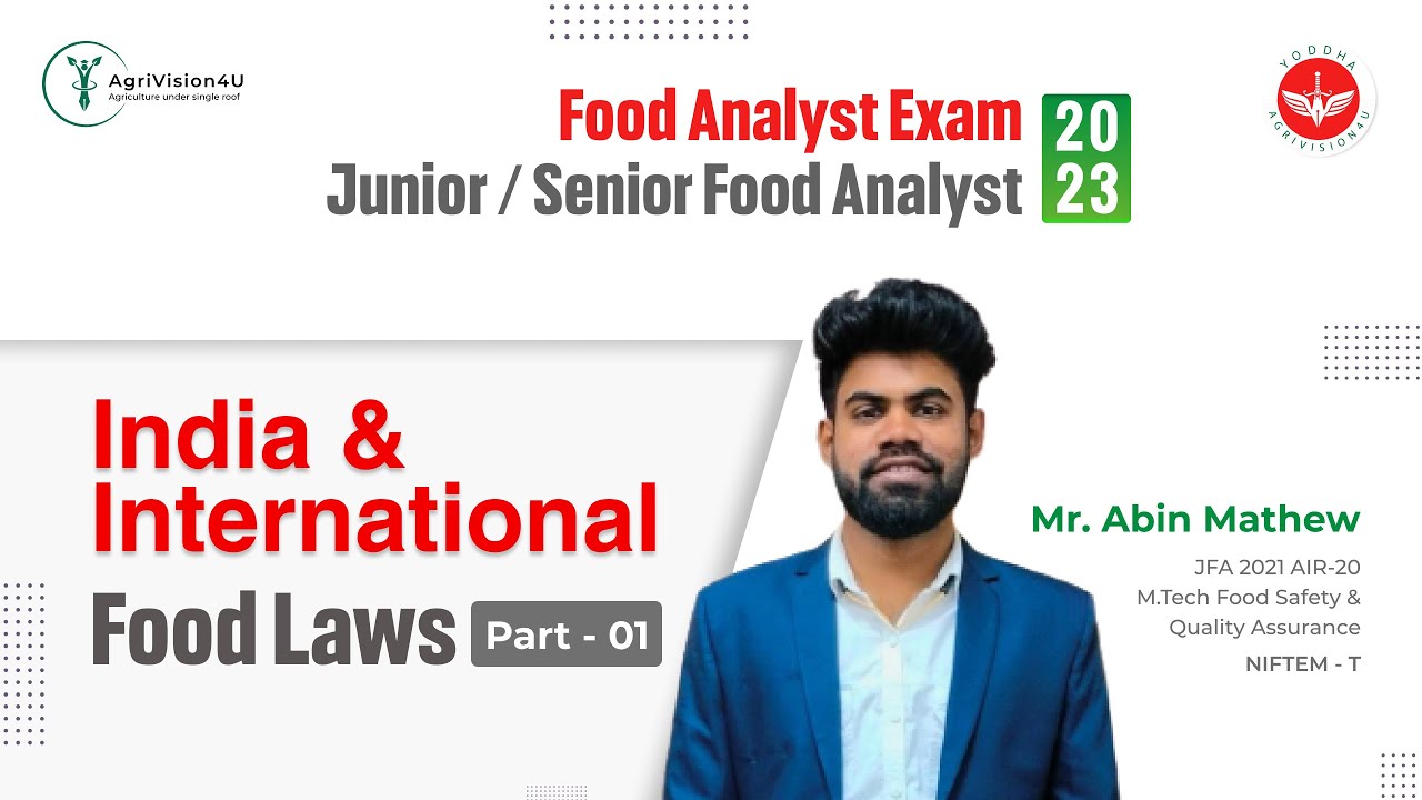 Indian & International Food Laws | JAE 2023 | Most important topic | Food laws & Regulations | FSSAI