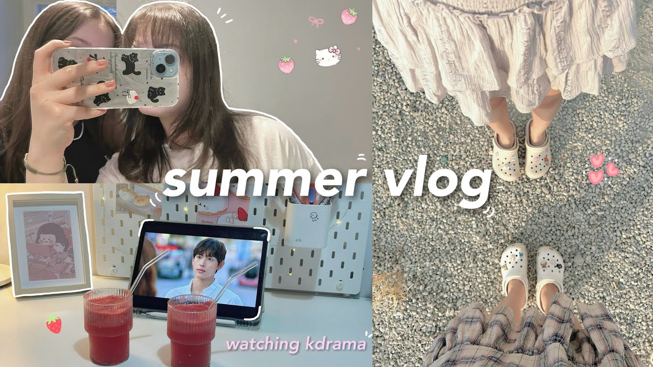 summer vlog ⋆🪼˚𓇼🫧⋆ going on vacation, studying korean, doing skincare, watching kdrama and more