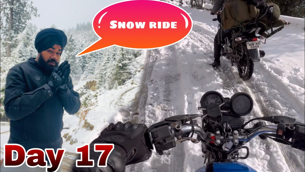 Bike riding in heavy snowfall || the real adventure Jalori Pass