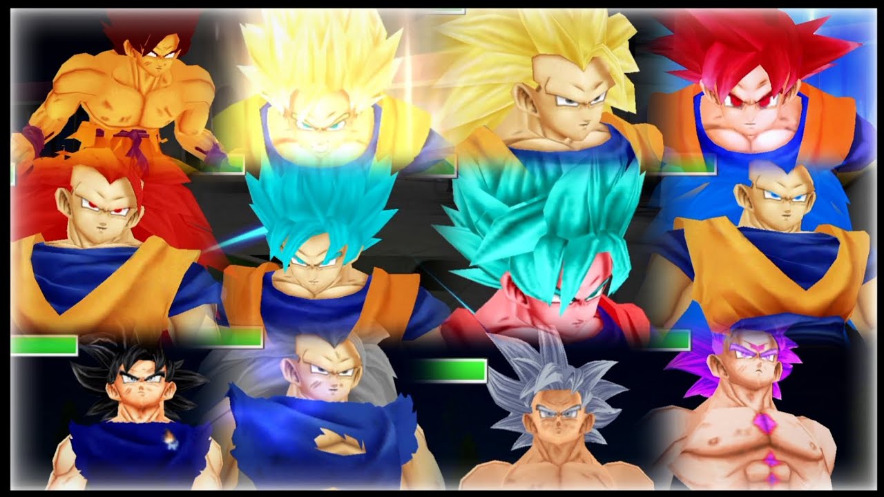 جميع تحولات غوكو معا الكومبو في لعبة دراغون بول تاغ تيم 🔥 |Dragon Ball TTT