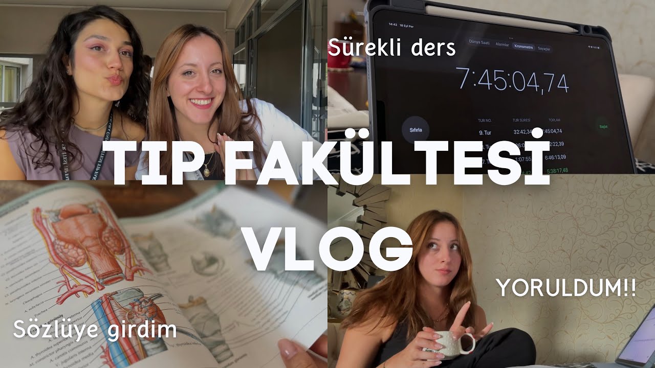 Tıp fakültesinde gerçekçi sınav haftam, BİTTİM! DERS DERS DERS #tıpfakültesi  #vlog 