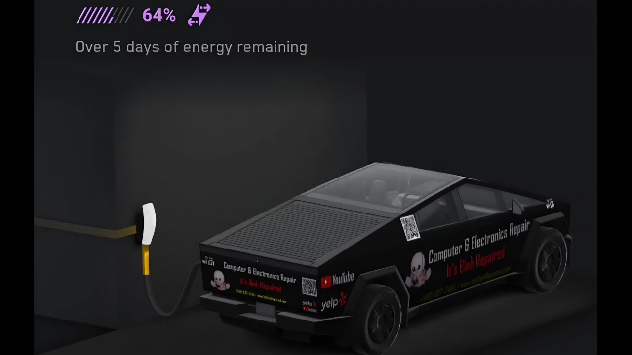 Tesla Cybertruck Powershare with Solar in Off-Grid Mode Over 9 Tesla Powerwalls it Charges Itself