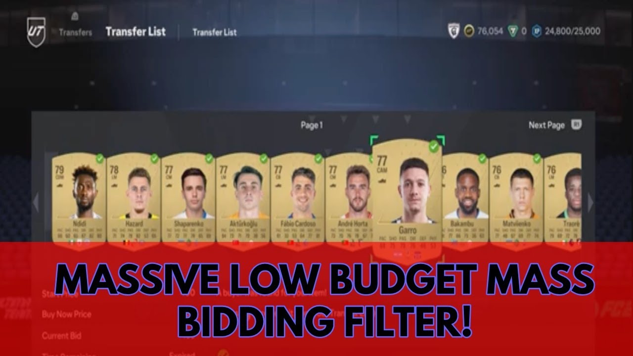 EA FC 24 TRADING TIPS - MASSIVE MASS BIDDING LOW BUDGET FILTER - MAKE UNLIMITED COINS - FC TRADING!