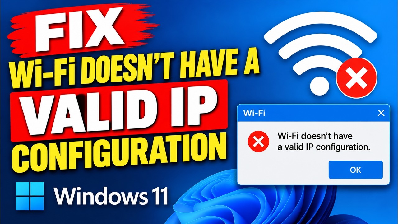 Solved : Wi Fi doesn&rsquo;t have a valid IP configuration in Windows 11
