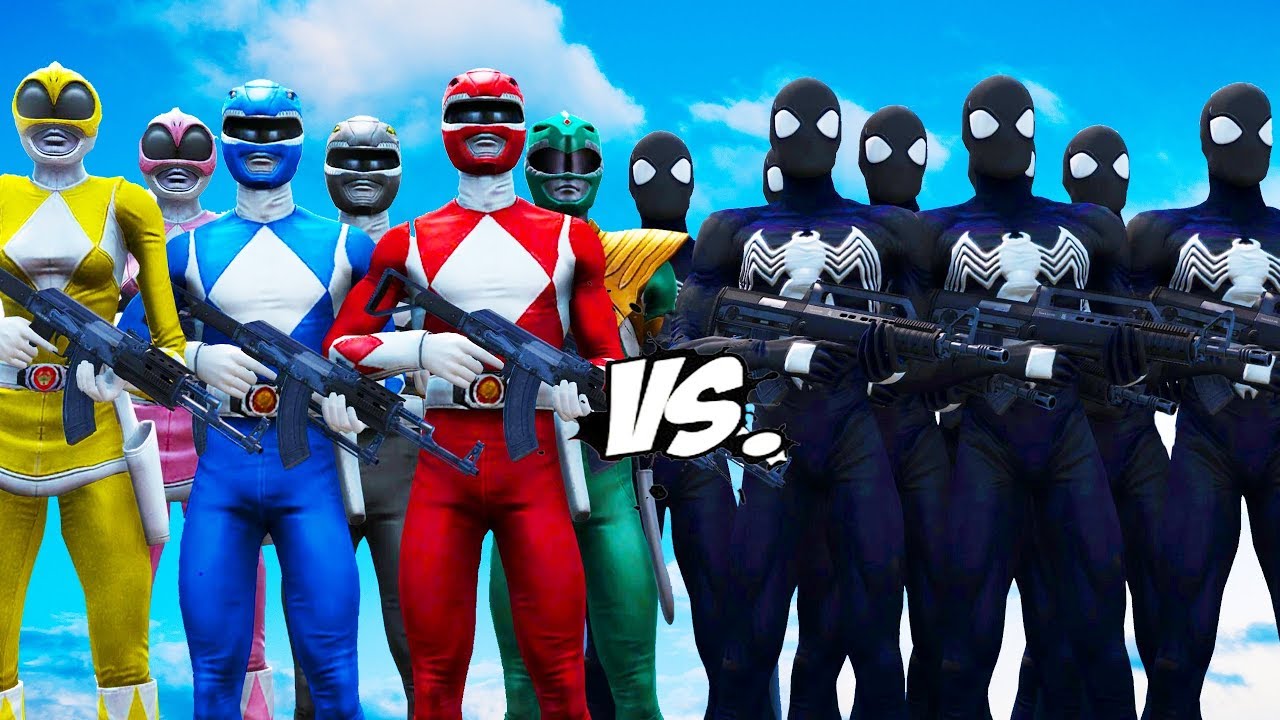 MIGHTY MORPHIN POWER RANGERS VS BLACK SPIDER-MAN ARMY