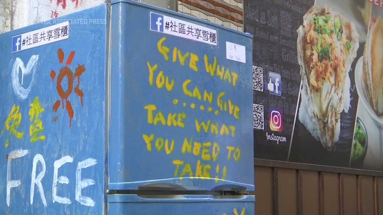 Something blue: Old fridge gives food, dignity