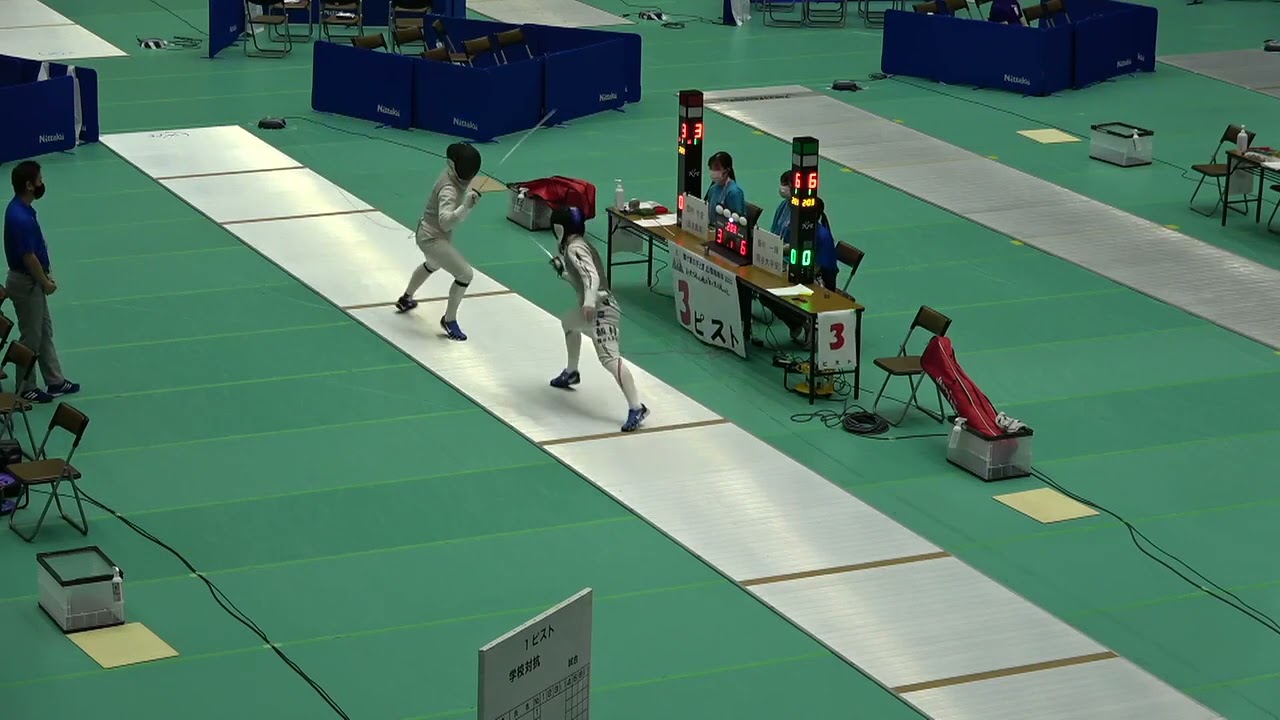 2021年IH フェンシング 男子 フルーレ 準決勝 飯村一輝 龍谷大平安(京都) vs 岡村怜音 鹿児島南(鹿児島)