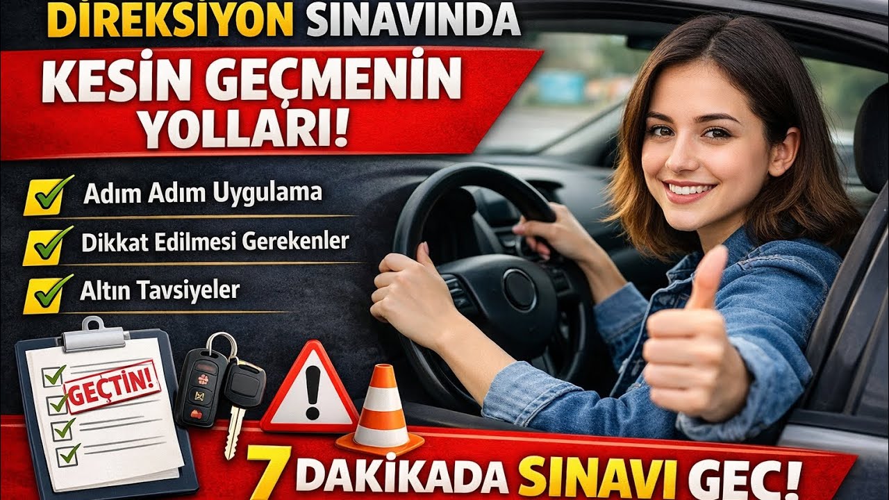 Direksiyon Sınavından Tekte Geçme Taktikleri (2026 Güncel) 7 Dakikada Tam Anlatım Direksiyon Sınavı