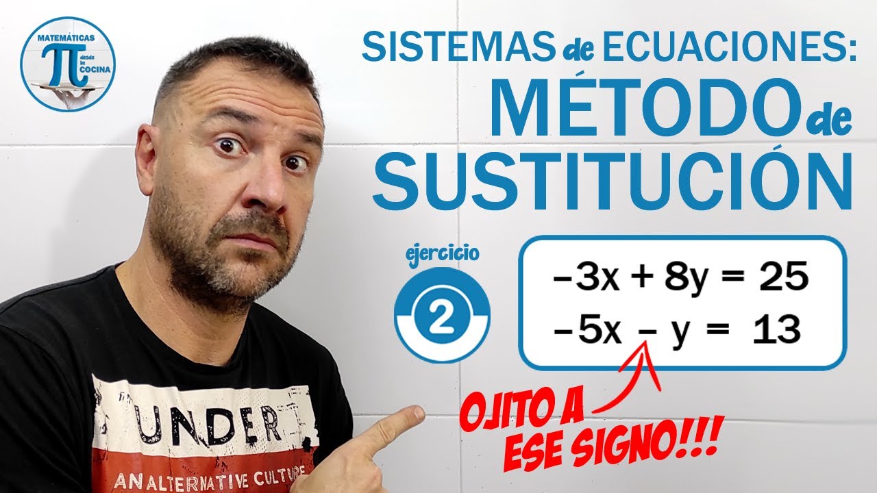 Método de SUSTITUCIÓN 😎 Sistemas de ecuaciones lineales 2x2 | Ejercicio #2