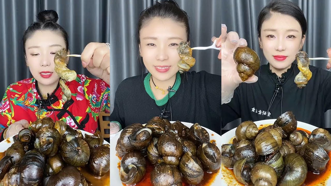 【Mukbang】Spicy stir fried snails🌶🐚#asmr#yummy