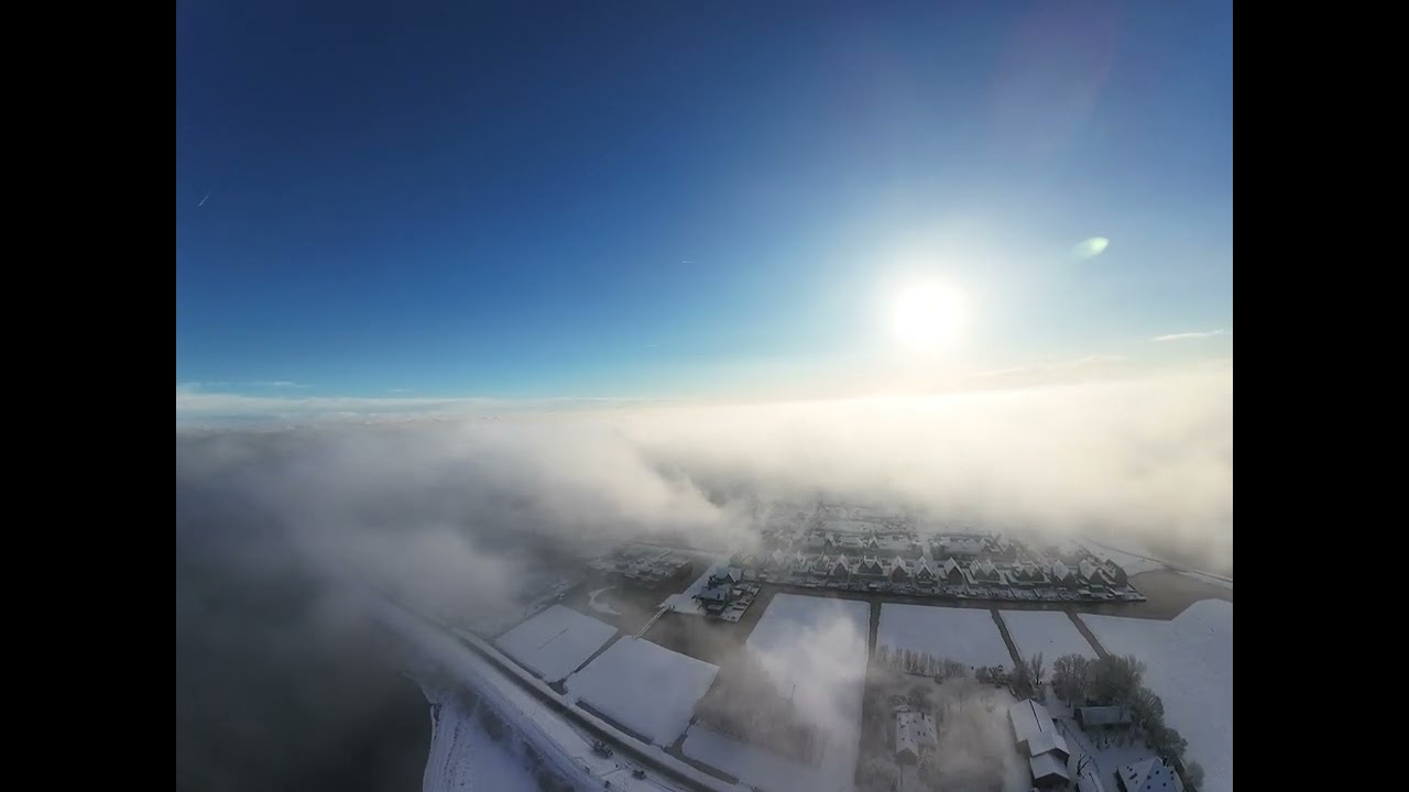 Cloud surfing Fpv drone winter 2026 Edam Volendam haven strandbad