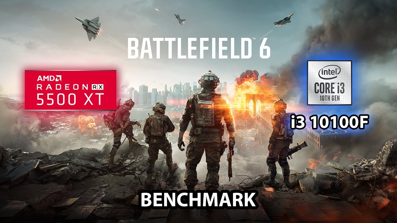 Battlefield 6 | RX 5500 XT 8GB + Intel Core i3 10100F | 1080p FSR Benchmark