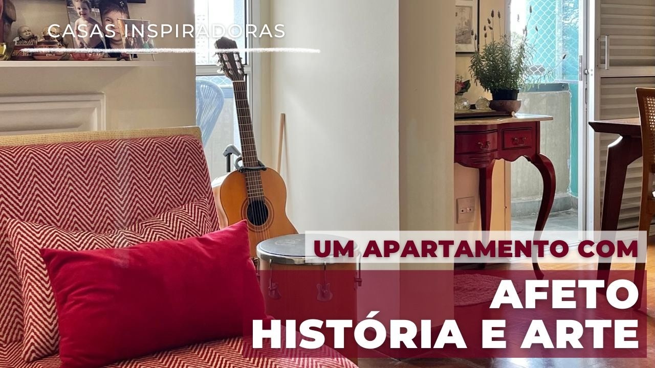 APARTAMENTO CHEIO DE HISTÓRIA E ARTE, NUM PRÉDIO DE CONCRETO ONDE ARQUITETURA SE INTEGRA À NATUREZA