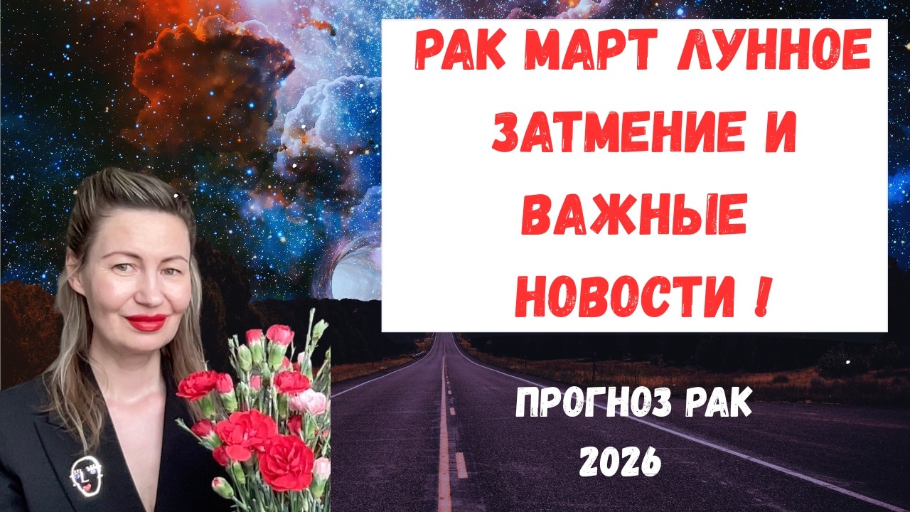 🔥РАК МАРТ Лунное затмение и важные новости!#гороскопрак #рак2026 #гороскопмарт2026
