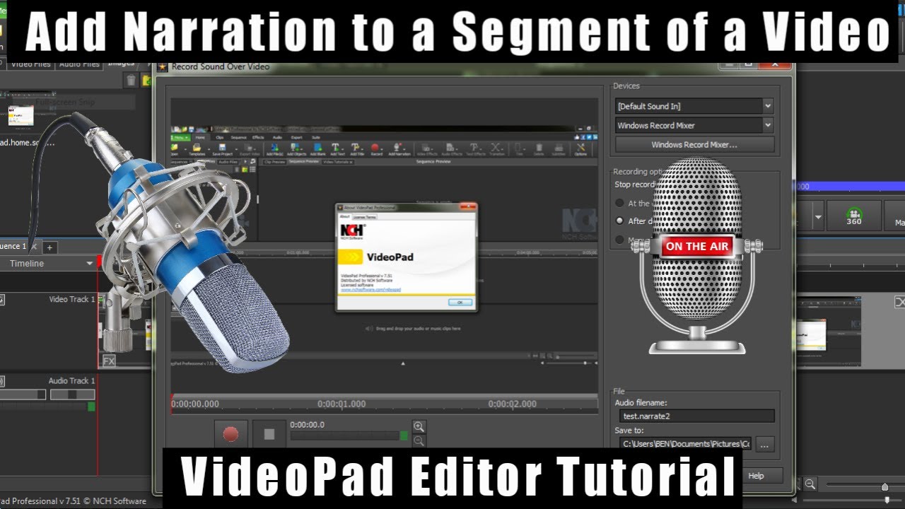 How To Add Narration to a Video: VideoPad Tutorial