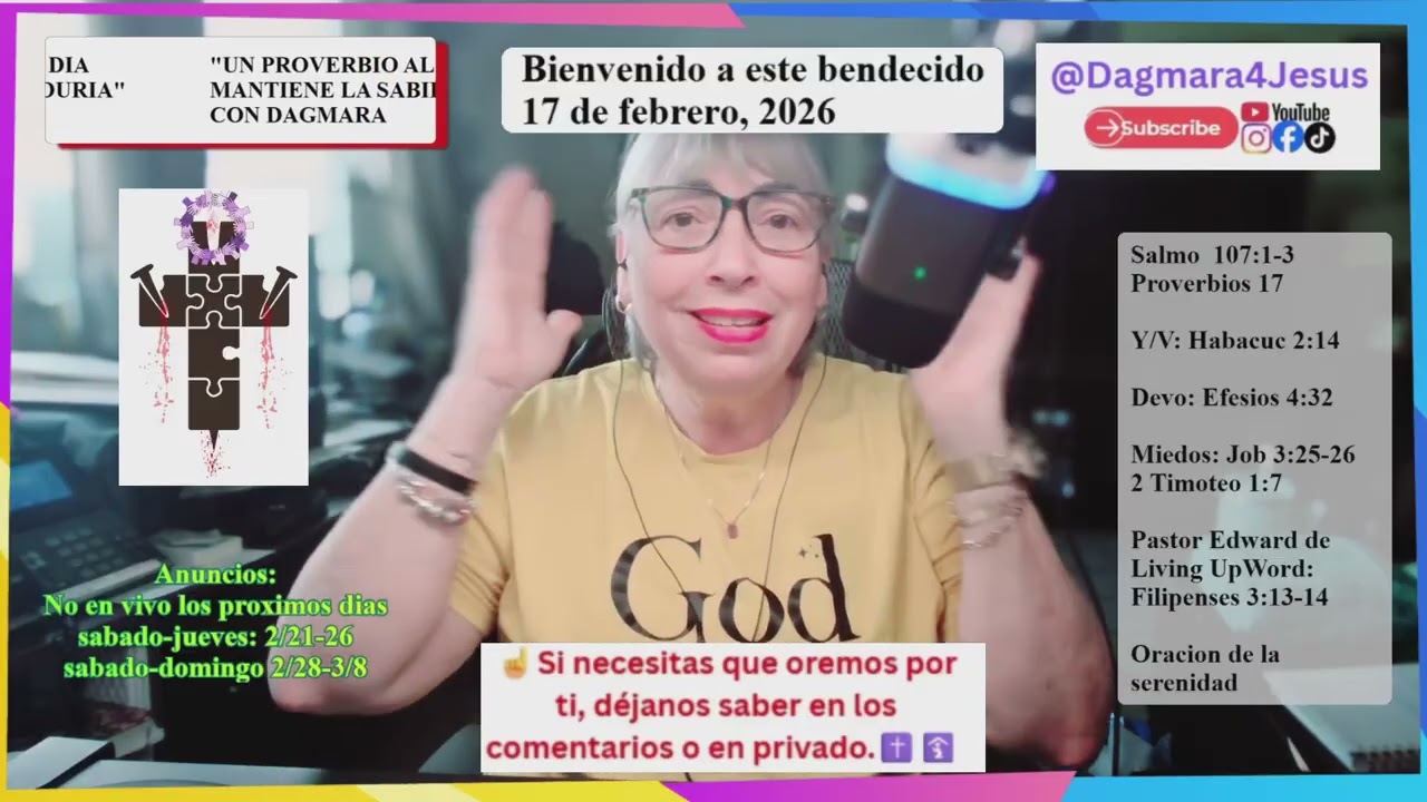 02 17 26 Un Proverbio al día Mantiene la Sabiduría #LaPalabraConDagmara #leyendoproverbioscondagmara